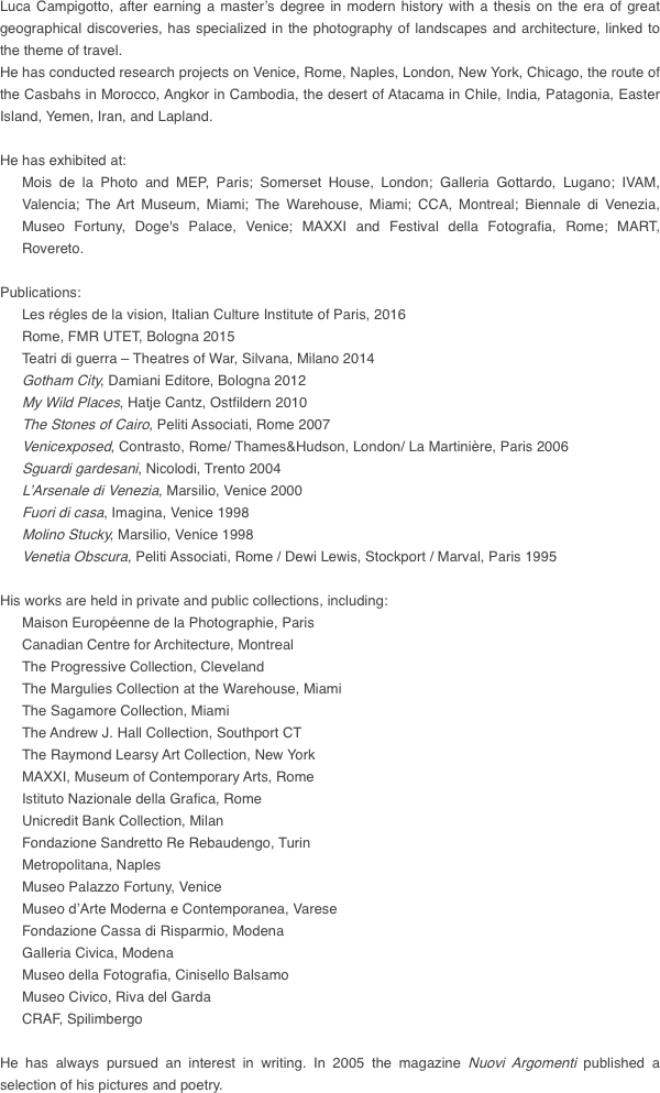 Luca Campigotto, after earning a